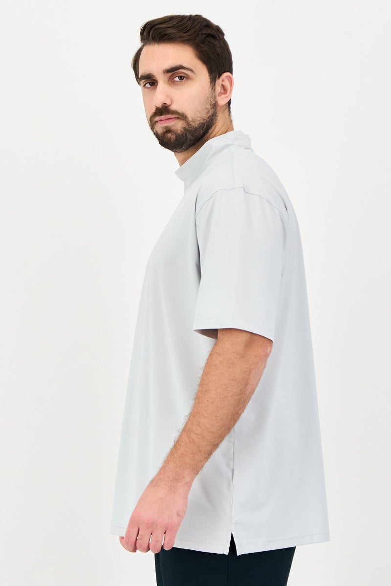 Greg Norman Men Sportswear Fit Short Sleeves Training T-Shirt, Light Grey - Image 2