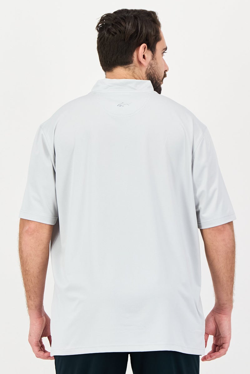 Greg Norman Men Sportswear Fit Short Sleeves Training T-Shirt, Light Grey - Image 3