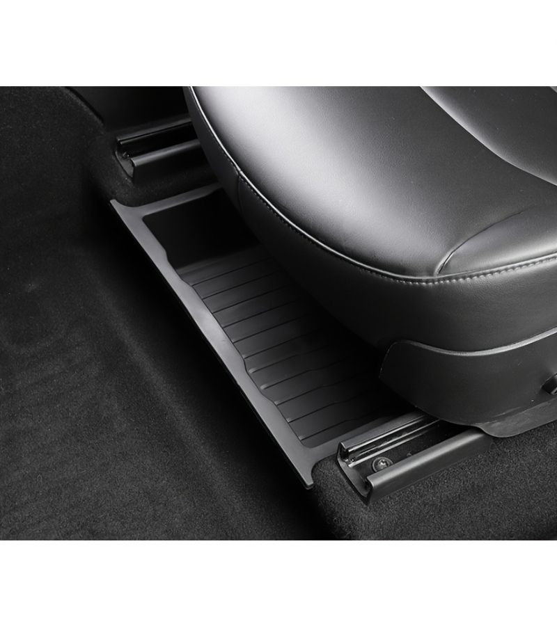 Black Waterproof TPE Under Seat Storage Box Car Organizer Tray - Image 4