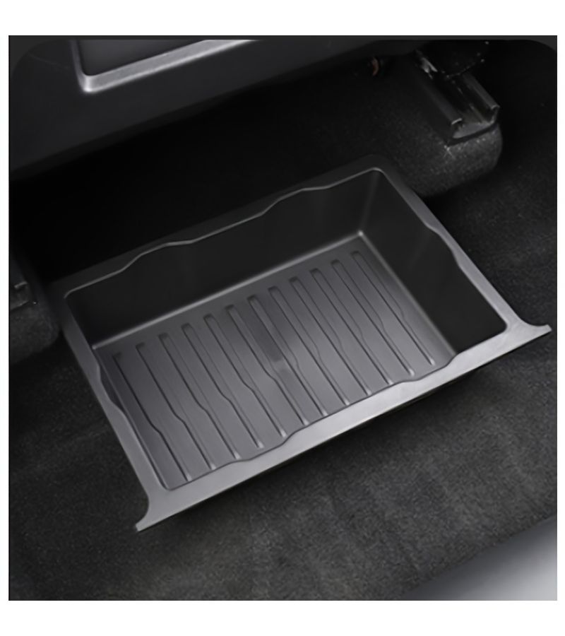 Black Waterproof TPE Under Seat Storage Box Car Organizer Tray - Image 5