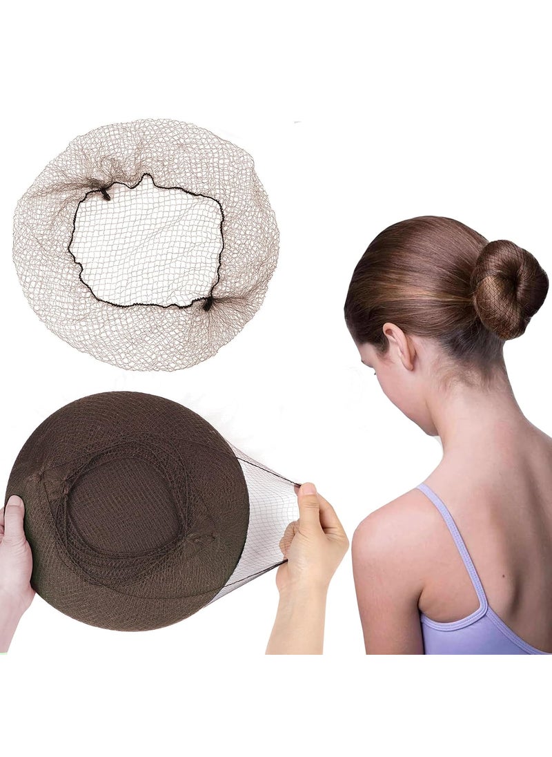 MaopaoBeauty - 144pcs Brown Hair Net for Bun Invisible Elastic Mesh Nylon Hair Nets Perfect for Ballet Bun Maker Dance Hair Bun, Sleeping, Kitchen Food Service, Hair Extensions and Wigs(144PCS, Brown) - Image 1