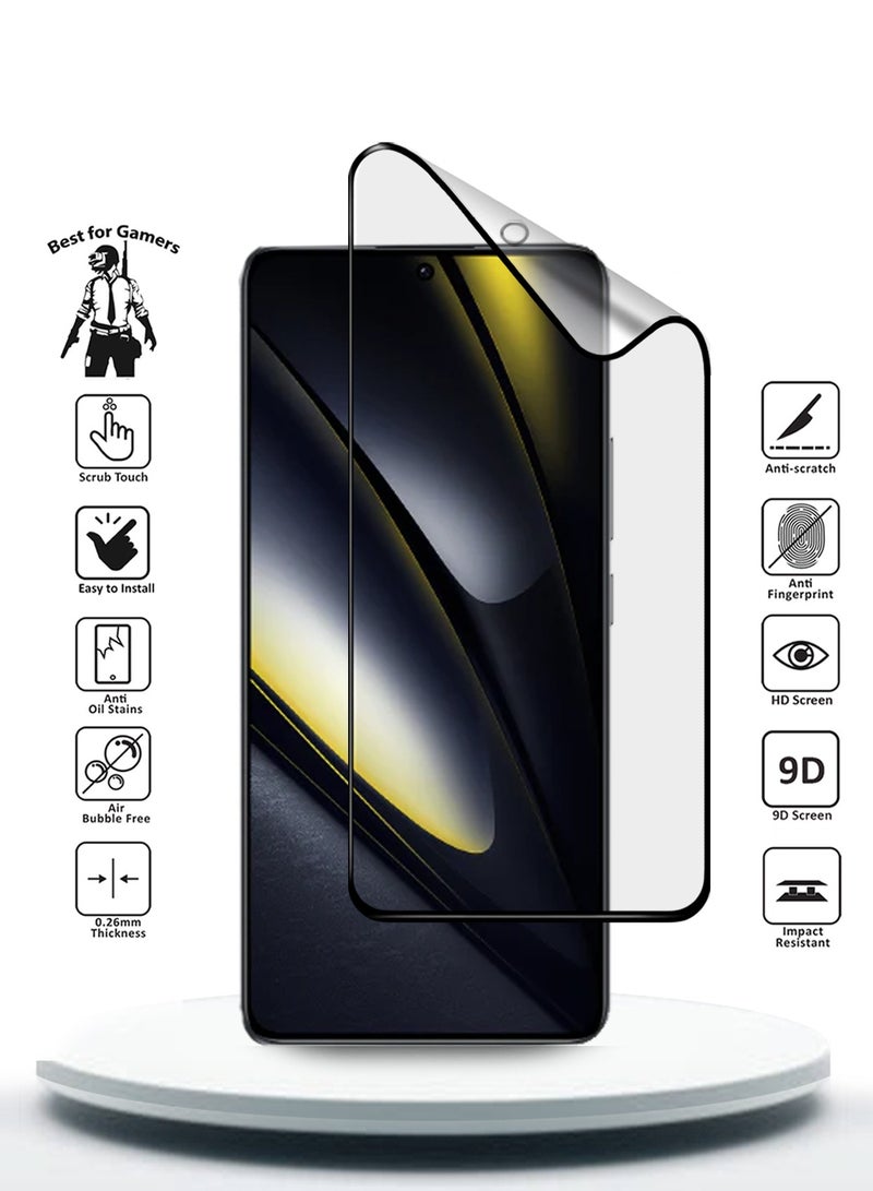 Wtech Xiaomi Poco F6 5G 2024 / Poco F6 Pro 5G 2024 Nano Ceramic Full Glue Full Cover Matte Flexible Screen Protector (MSCNMN) - Clear/Black - Image 2