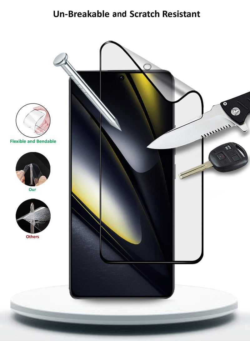 Wtech Xiaomi Poco F6 5G 2024 / Poco F6 Pro 5G 2024 Nano Ceramic Full Glue Full Cover Matte Flexible Screen Protector (MSCNMN) - Clear/Black - Image 3