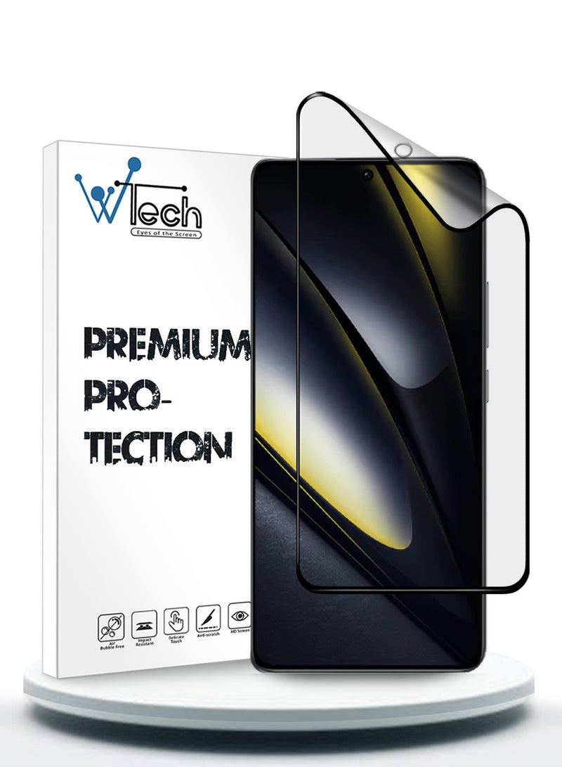 Wtech Xiaomi Poco F6 5G 2024 / Poco F6 Pro 5G 2024 Nano Ceramic Full Glue Full Cover Matte Flexible Screen Protector (MSCNMN) - Clear/Black - Image 1