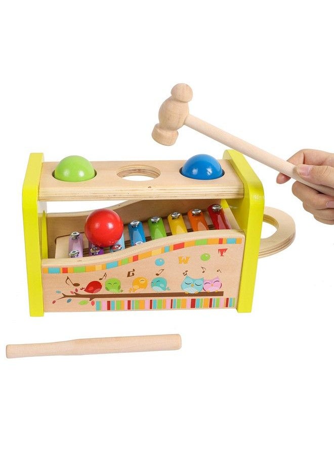 Toys of Wood Oxford - Towo Wooden Hammer Ball And Xylophone Set Mallet And Pegs Pound A Ball Tap Bench Toys For Babies 1 Year Old Baby Boy Girl Toddler Gift Small Motor Skill Sensory Musical Activity Toys For Kids - Image 1