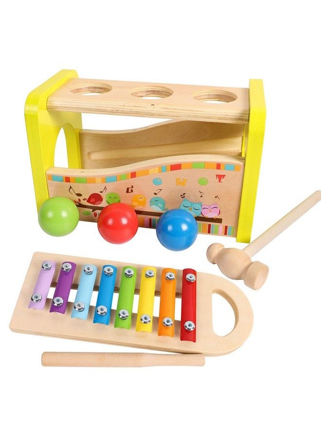 Toys of Wood Oxford - Towo Wooden Hammer Ball And Xylophone Set Mallet And Pegs Pound A Ball Tap Bench Toys For Babies 1 Year Old Baby Boy Girl Toddler Gift Small Motor Skill Sensory Musical Activity Toys For Kids - Image 1