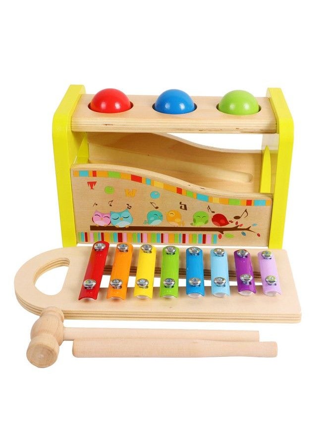 Toys of Wood Oxford - Towo Wooden Hammer Ball And Xylophone Set Mallet And Pegs Pound A Ball Tap Bench Toys For Babies 1 Year Old Baby Boy Girl Toddler Gift Small Motor Skill Sensory Musical Activity Toys For Kids - Image 1