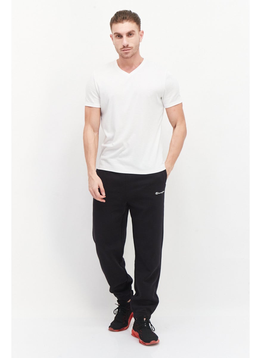 Champion Men Custom Fit Brand Logo Training Sweatpants, Black  - Image 2