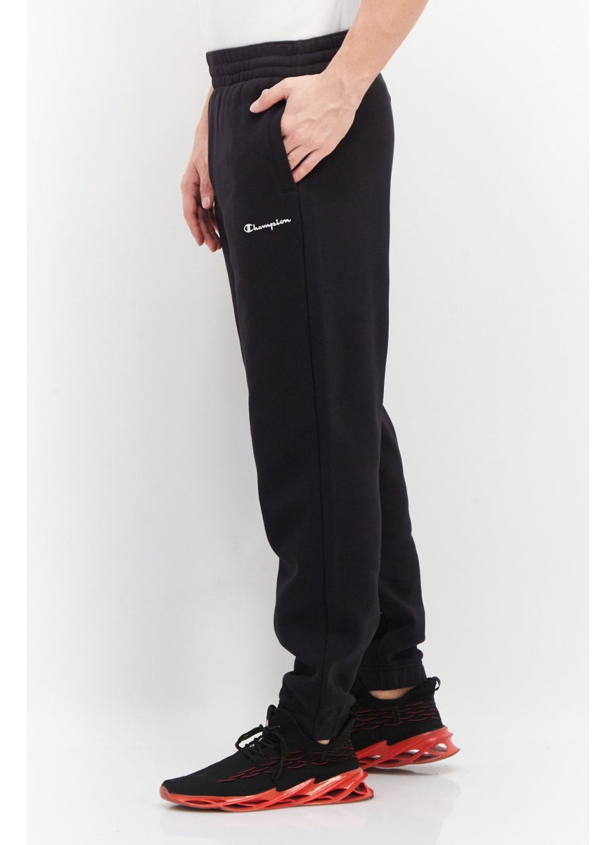 Champion Men Custom Fit Brand Logo Training Sweatpants, Black  - Image 3