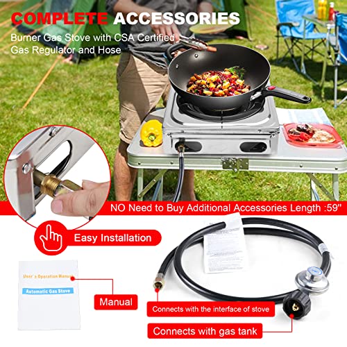forimo Propane Gas Cooktop，Single Burner Gas Stove Stainless Steel Portable Gas Stove，Auto Ignition Camping Single Burner LPGfor RV, Apartments, Outdoor - Image 5