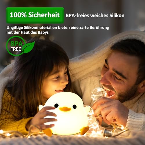 OkiyiD Duck Night Light, Cute Duck Gift for People, Dormitory Decorative Light, ABS+SIL, Touch Control, Portable Rechargeable Dimmable, Best Choice for Gift Giving (DoDo Duck) - Image 2