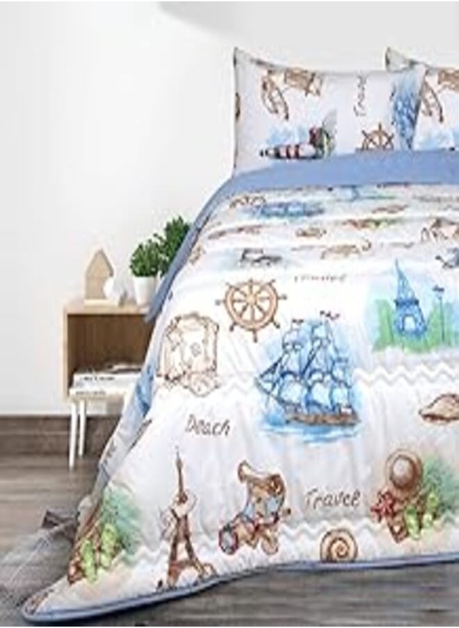 Family Bed Family Bed 171 Coverlet Set Cotton 2 pieces size 180 x 240 cm 