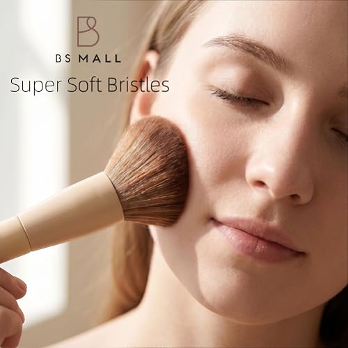 BS Mall BSMALL Professional Makeup Brush Set with Travel Case Soft Synthetic Face Eye Brushes for Foundation Concealer Powder Blush Eyeshadow for Beginners Beauty Enthusiasts Makeup Artists 18PCS - Image 3