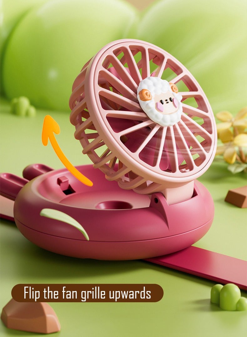 Manhua Children's Rabbit Watch Fan USB Charging Cartoon Mini Fan Gift  - Image 5