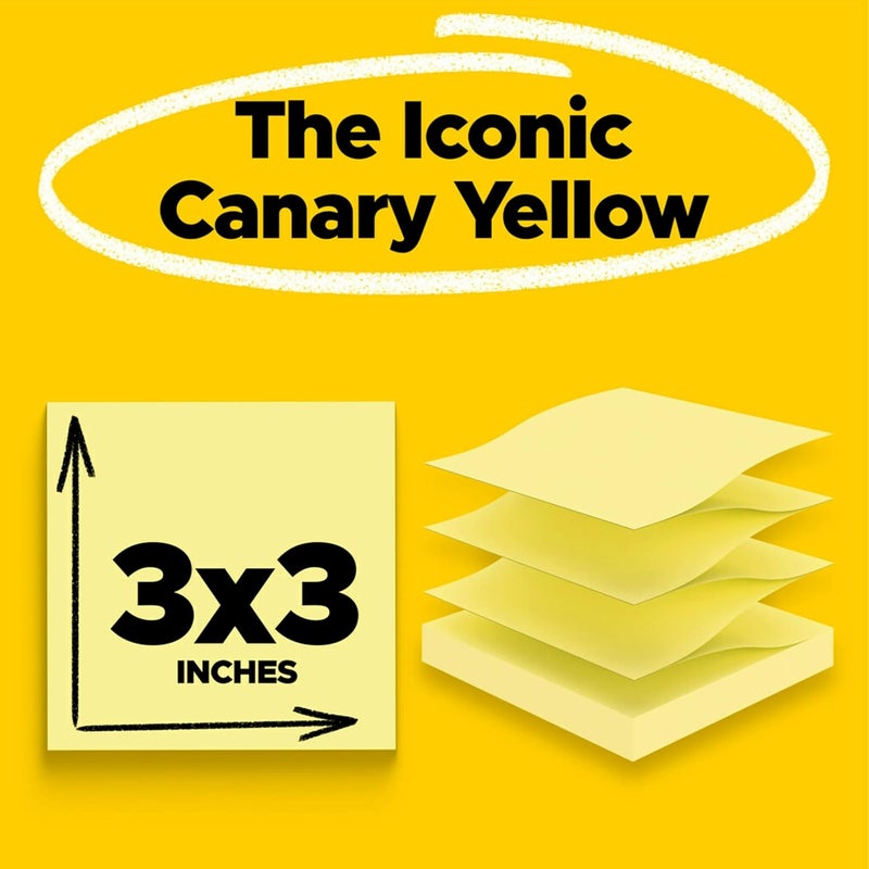 Post-it Super Sticky Pop-up Notes, 3x3 in, 10 Pads, 2x Sticking Power, Canary Yellow - Image 2