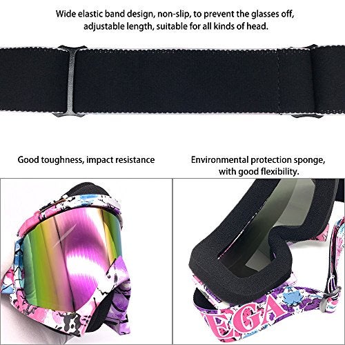 ZDATT Dirt Bike Goggles, ATV Goggles motorcycle goggles, UTV MX OTG Accessories Goggle Glasses & Anti Fog Ski Goggles, Racing Skiing Dirtbike Goggles for Men Women-Camo Pink Frame & Color Lens - Image 5