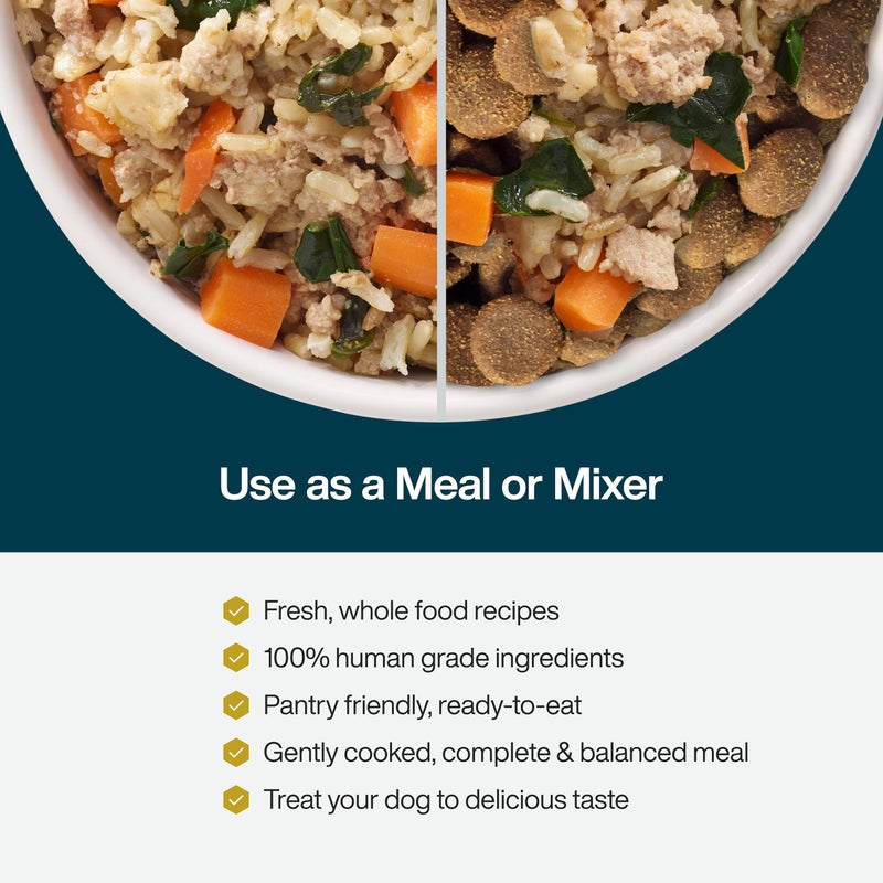 JustFoodForDogs JustFresh Wet Dog Food, Fresh Pet Meals and Toppers with No Preservatives, Resealable Package, Human Grade, Home-Cooked Chicken, 12 oz - 7 Pack - Image 3