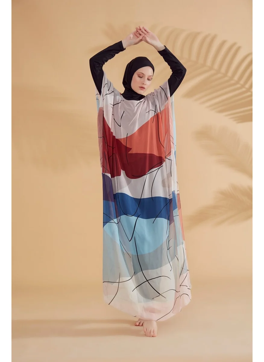 مارينا Striped Colorful Pareo Kaftan P2340