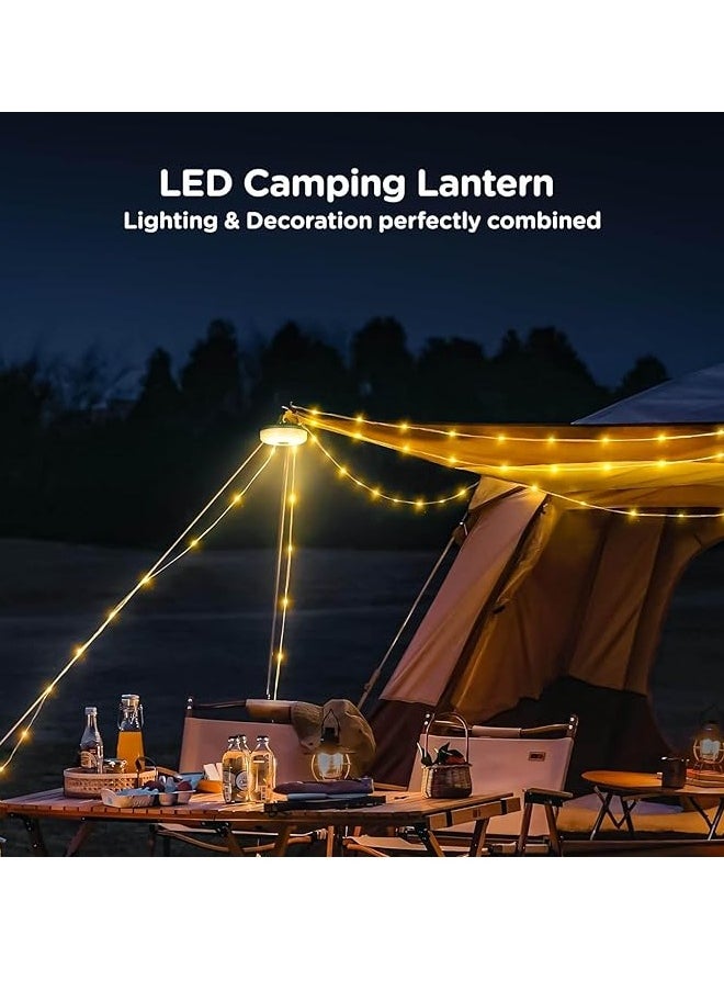 YALONG Camping String Lights, 4 In 1 Outdoor Camping Lantern With 8 Lighting Modes, Quick 30s Recovery, Waterproof, Quick Storagetype-C Fast Charging,Hanging Waterproof Portable LED Lamp for Hiking Outdoor Patio Awning Garden Party Essentials  - Image 2