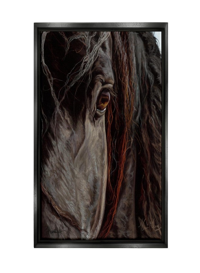 Stupell Industries Close Up Horse Portrait Black Framed Floater Canvas Wall Art Design by Spirit Horse - Image 1