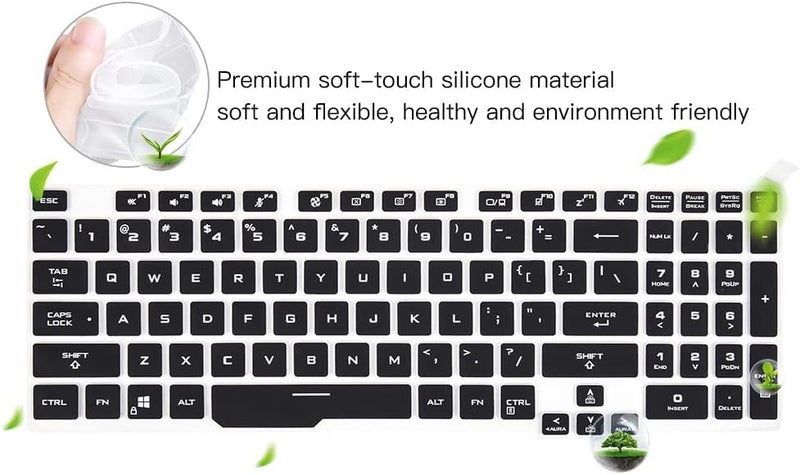 Saco Silicone Keyboard Cover Compatible for 2021 ASUS TUF Gaming A15 F15 15.6 inch & 2021 ASUS TUF Gaming A17 F17 17.3 inch Laptop Keyboard Cover (Black) - Image 3
