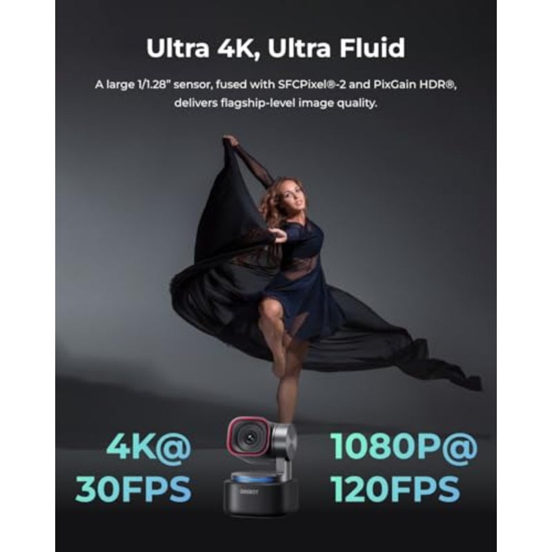 AI-Powered Spatial Audio 4K Webcam, AI Tracking PTZ Camera with 1/1.28" Sensor, Tri-Mic, Voice and Gesture Control, 120FPS, HDR, Web Cam for PC, Laptop, Streaming, Meeting, Switch 2, etc. 1/1.28" Sensor, Tri-Mic, Voice and Gesture Control, 120FPS, HDR, Web Cam for PC, Laptop, Streaming, Meeting, Zoom, Teams, etc - Image 2