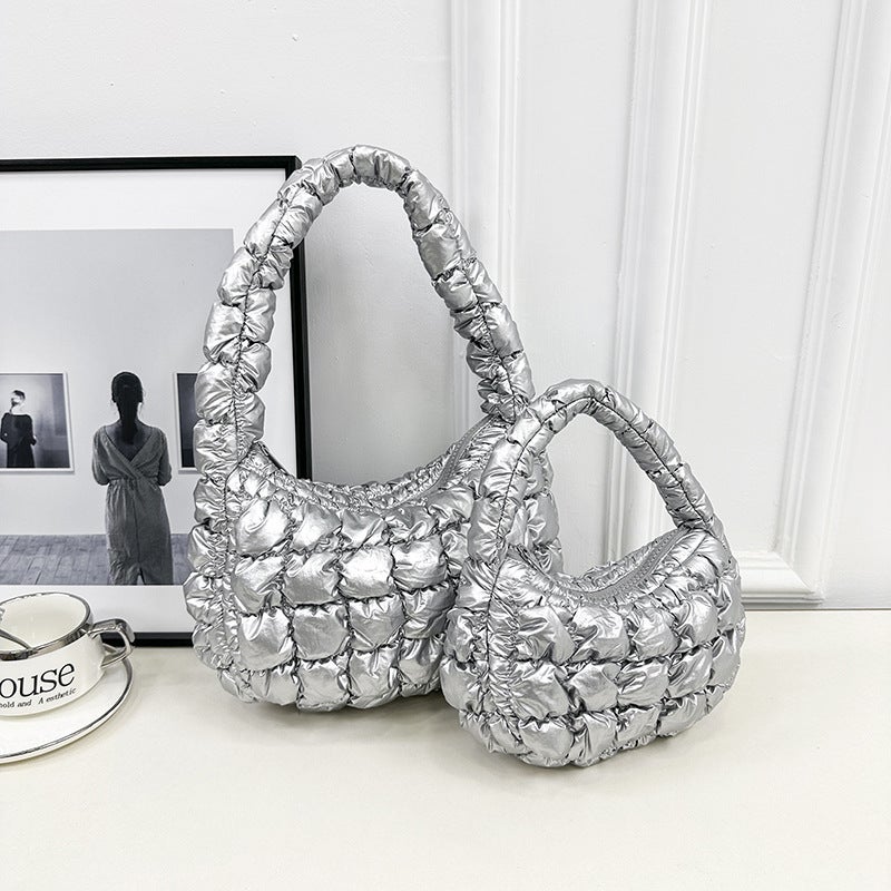 Women's Cloud Bubble Tote Shoulder Bag with Flower Phone Pocket - Image 1