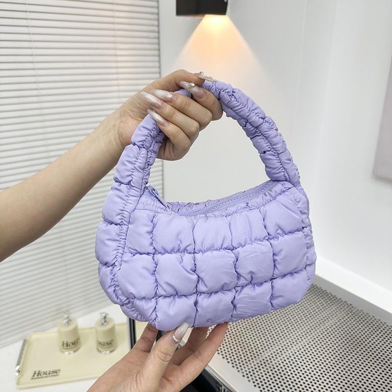 Women's Cloud Bubble Tote Shoulder Bag with Flower Phone Pocket - Image 4