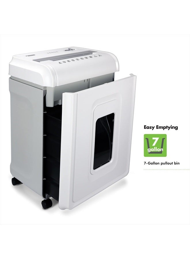 AURORA Heavy Duty Anti-Jam 24-Sheet Crosscut Shredder/40 Min Run Time/ 7-Gallon Pullout Basket, White/Grey - Image 4