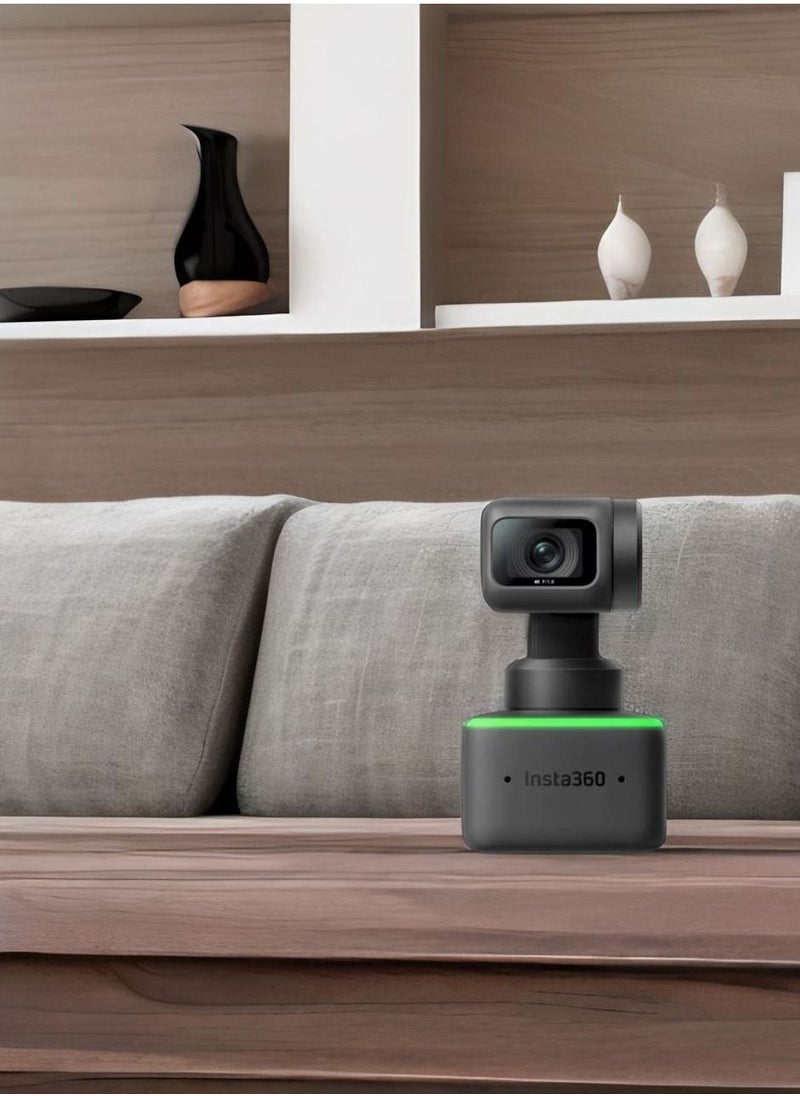 Insta360 - Link AI Powered 4K Webcam with Dual Microphones, Gesture Control, HDR, AI Tracking, Deskview and Streamer Mode Built in Privacy Protection - Image 1