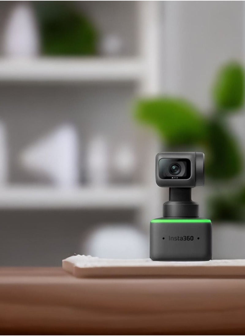 Insta360 - Link AI Powered 4K Webcam with Dual Microphones, Gesture Control, HDR, AI Tracking, Deskview and Streamer Mode Built in Privacy Protection - Image 1