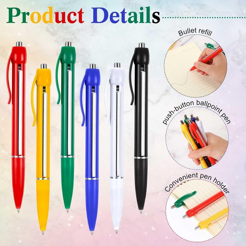 Bitnex 2 Pcs Rollout Paper Pen Retractable Pullout Banner Pen Valentine Gift for School Office Ballpoint Pen with Paper Scroll Inside (2) - Image 2