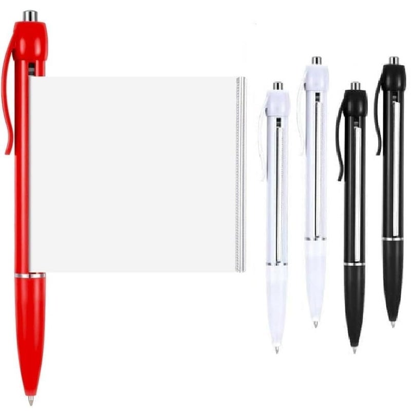 Bitnex 2 Pcs Rollout Paper Pen Retractable Pullout Banner Pen Valentine Gift for School Office Ballpoint Pen with Paper Scroll Inside (2) - Image 1