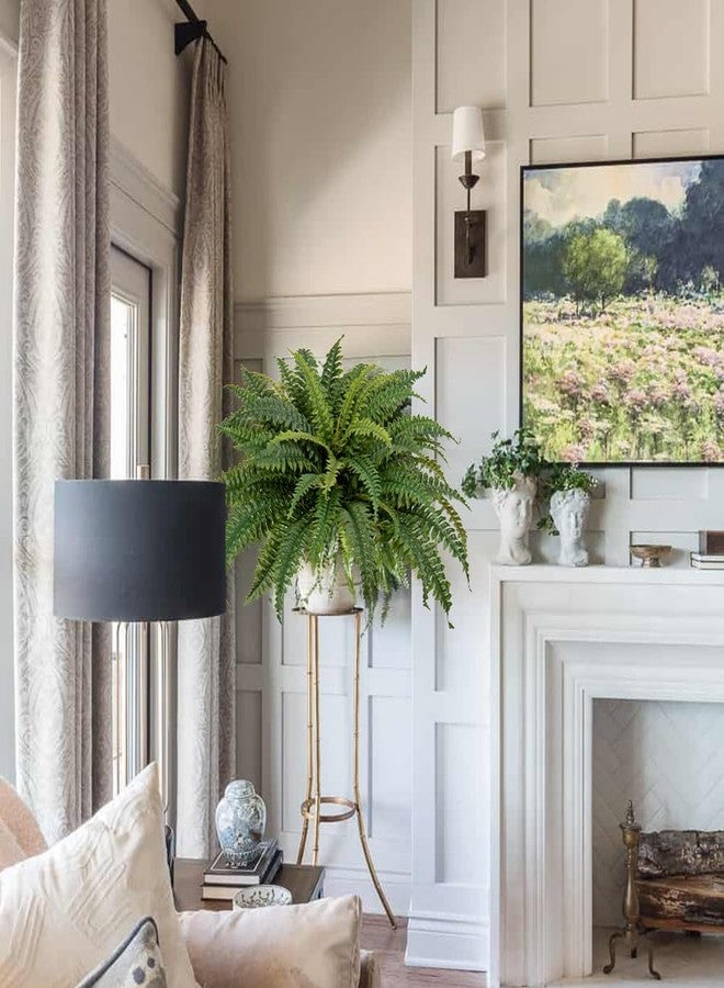 GnFlus سرخس صناعي من GnFlus، قطر 25.6 بوصة. سرخس بوسطن صناعي كبير الحجم، مناسب للزراعة في أحواض خارجية، 49 سعفة، نبات سرخس صناعي واقعي، مناسب للسلال المعلقة، شجيرات مزروعة في أصص، لتزيين الشرفة والحديقة المنزلية والمنزل الريفي. - Image 5