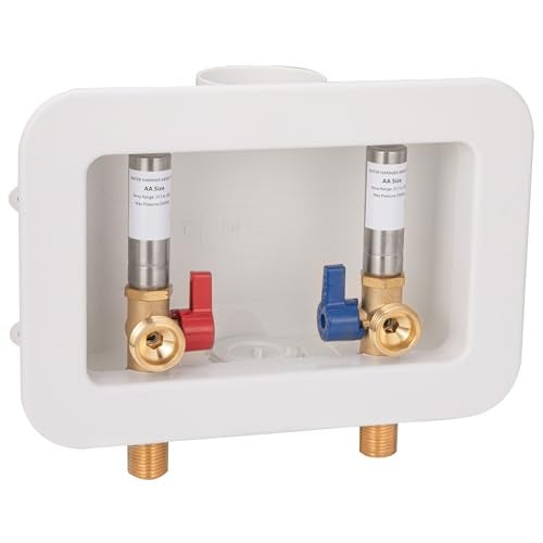 Lingmfg [1 Piece] Lingmfg Washing Machine Outlet Box Sweat Thread with Hammer Arrestors and 2 inch Central Drain, 1/2 inch Thread, 1/2 inch Copper Sweat, Connection 3/4 inch Washing Machine Hoses - Image 1