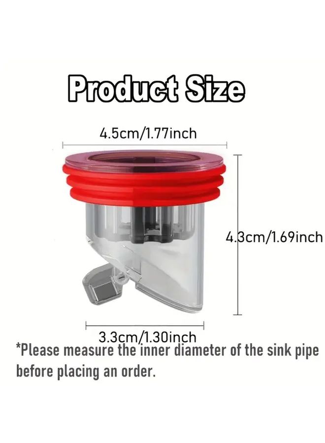 Red 6pcs Odor Proof Floor Drain Hair Catcher Anti Clogging Drain Plug - Image 3