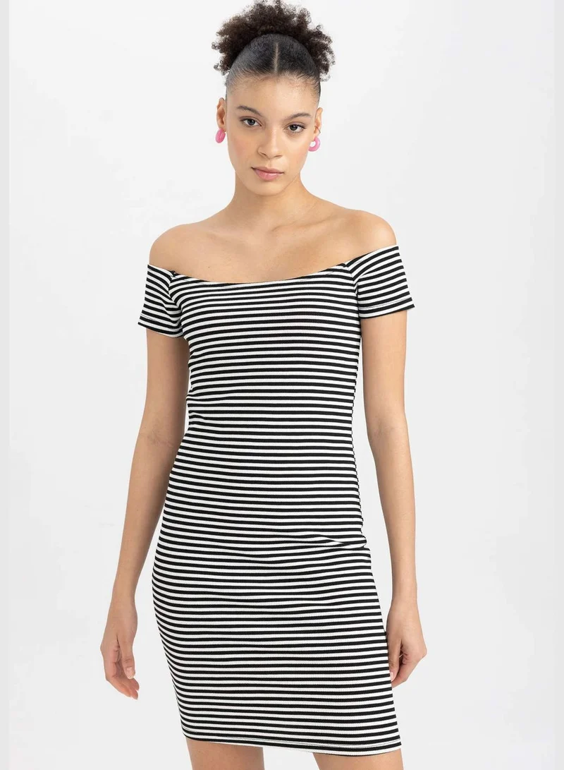 DeFacto Woman Boat Neck Short Sleeve Knitted Dress