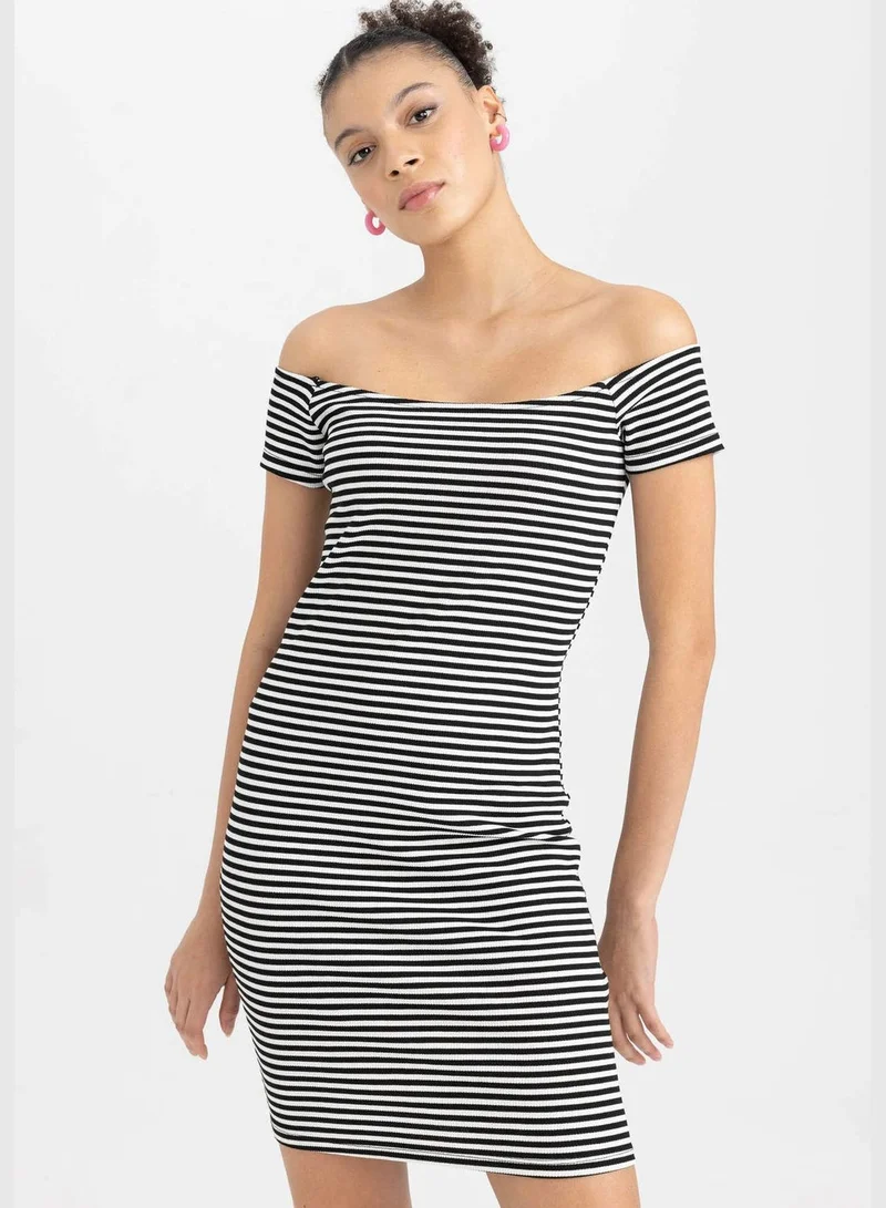 DeFacto Woman Boat Neck Short Sleeve Knitted Dress