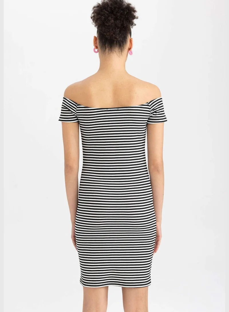 DeFacto Woman Boat Neck Short Sleeve Knitted Dress
