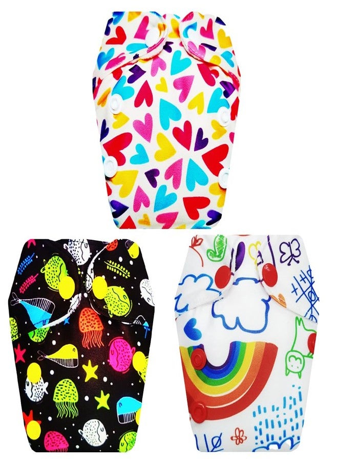 Dumbledo Premium Newborn Cloth Diaper with Integrated Soaker (Pack of 3) | Hypoallergenic | 6-Layer Absorbent Pad | Easy to Clean | Ideal for Toddlers | 0 - 4 Months | Unisex Baby - Image 1