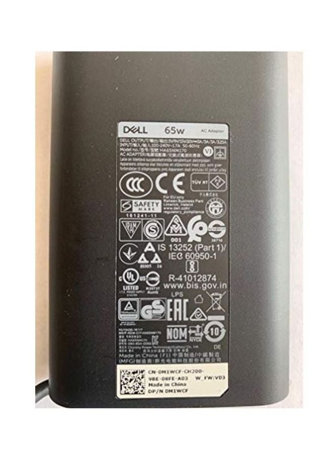 ديل شاحن لابتوب بقدرة 65 وات ومنفذ USB Type C ومحول تيار متردد يتضمن سلكا لجهاز ديل لاتيتيود 3400 3500 5290, 5300 5400 5500 7200, 7300 7400, HA65NM170,02YK0F 0M1WCF أسود - Image 2
