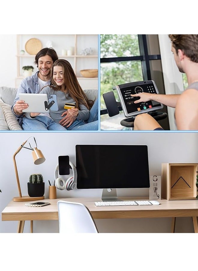 Alyashmac Laptop Phone Holder Magnetic Phone Holder For Laptop Ultra-Thin Portable Adjustable Phone Monitor Side Holder Foldable Silver Computer Extension Holder For Smartphones - Image 5