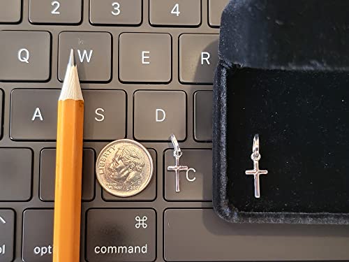 Sonia Jewels Solid 14K White Gold Traditional Classic Small TINY Cross Pendant Charm (Height = 1/2" , Width = 1/4") - Jewelry Gifts For Women Wife Mom Gifts For Men Husband Dad - Image 4