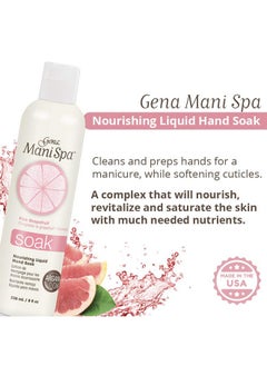 Gena Gena Mani Spa Liquid Hand Soak | Softens, Moisturizes Hands, Nails, and Cuticles For Great Manicure Pre Treatment | Made in the USA |Grapefruit Scent |8 Oz  - Image 4