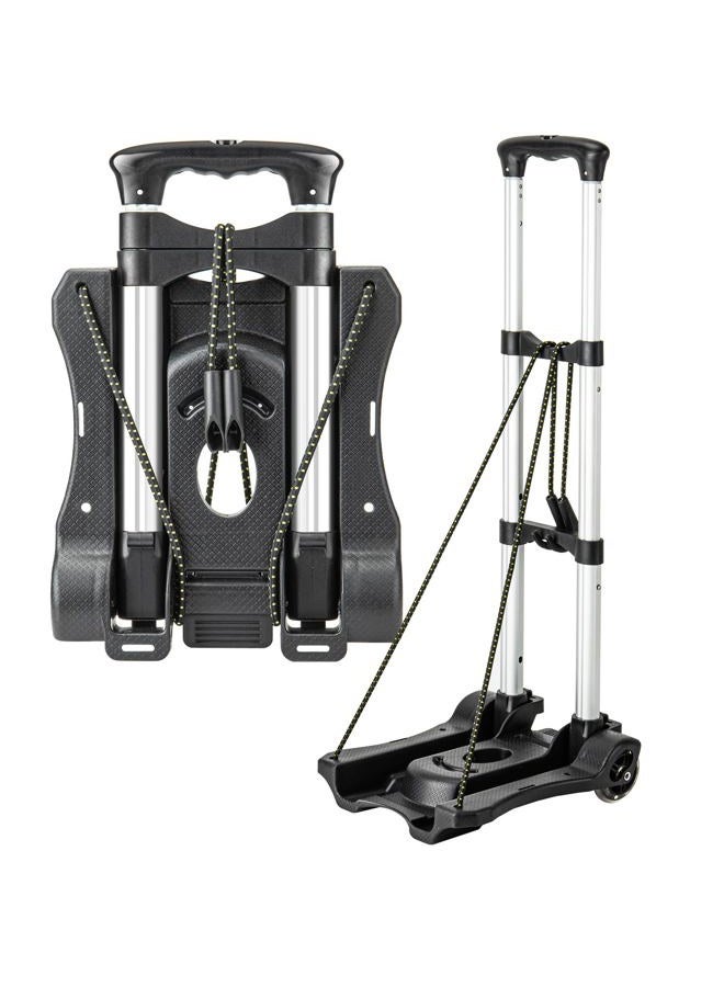 Vsaikeo Small Folding Hand Truck Dolly with 2 Wheels, Lightweight Aluminum Foldable Luggage Cart, Collapsible Cart Portable Dolly for Airport Travel Moving Use - Image 1