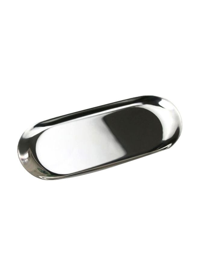 شاربدو طبق بيضاوي مصنوع من الحديد فضي 23x9.5سم - Image 1