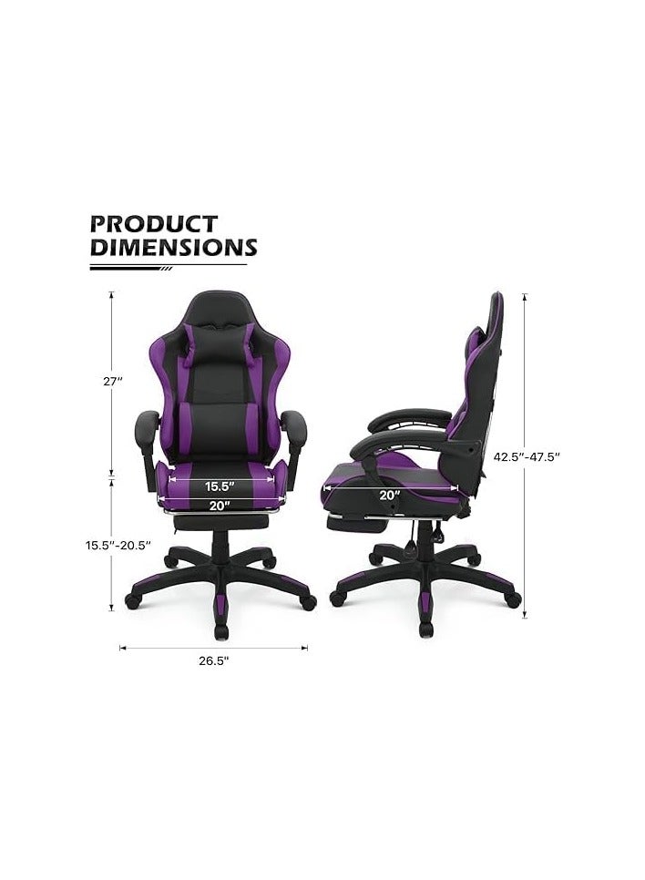bunca Adjustable gaming chair with headrest, purple from bunca - Image 5