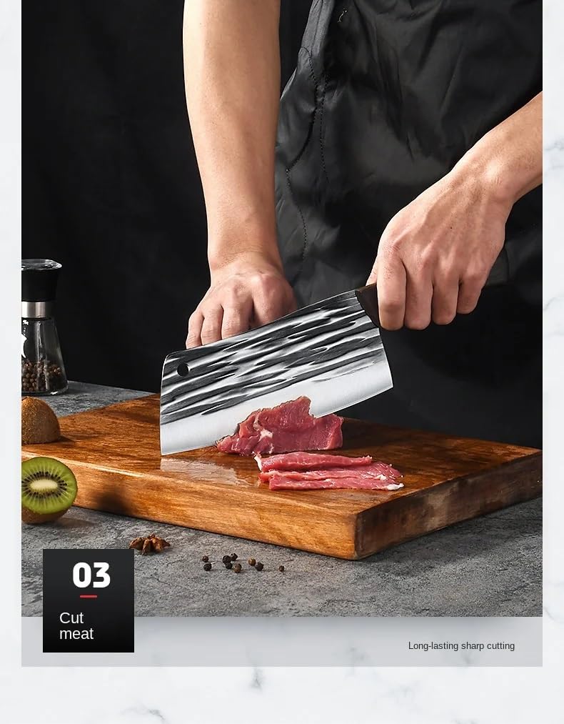 Kitcheniqa سكاكين مطبخ كيتشينيقا اليابانية سكين تقطيع العظام سكين تقطيع اللحم سكاكين حادة سكين طباخ المطبخ سكين تقطيع الخشب سكين اللحم سكين النحت الصيني 1 قطعة - Image 5