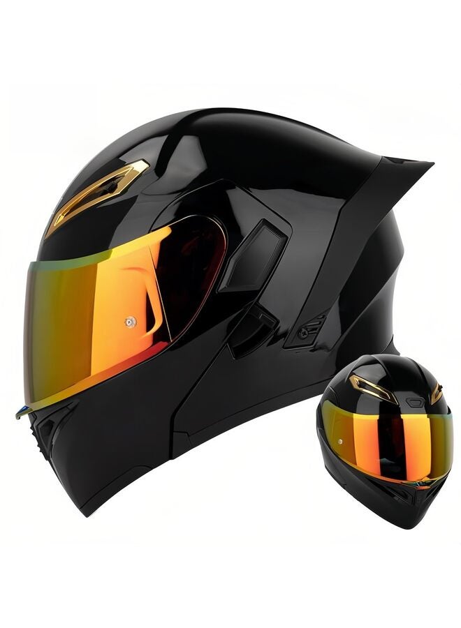 Unisex Adult Flip-Up Motorcycle Helmet, Carbon Fiber, Anti-Fog Visor, Aerodynamic Design, Integrated Bluetooth, DOT Approved (L) - Image 1