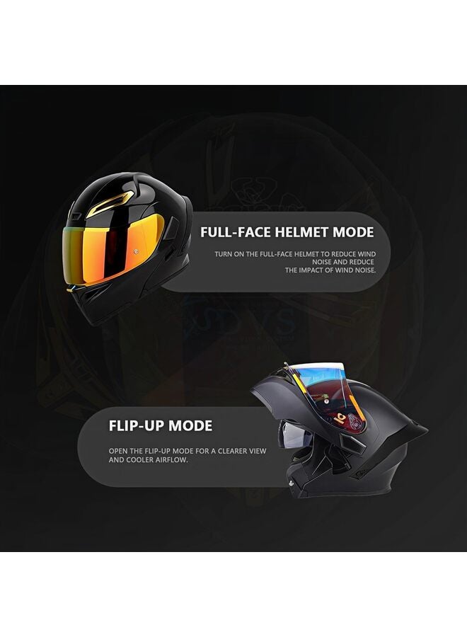 Unisex Adult Flip-Up Motorcycle Helmet, Carbon Fiber, Anti-Fog Visor, Aerodynamic Design, Integrated Bluetooth, DOT Approved (L) - Image 3